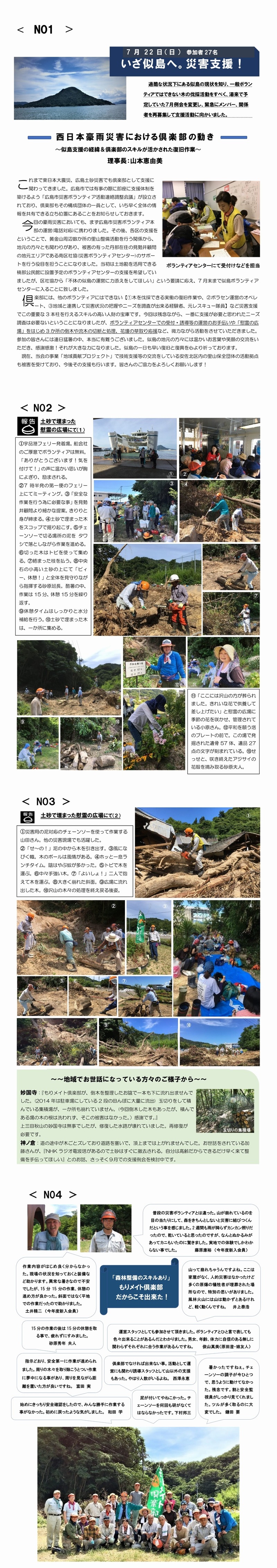 西日本豪雨災害　似島ボランティア活動報告