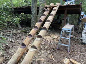 小屋の階段