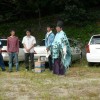 2009/8 例会報告 尾長天満宮の杜整備 依頼された宮司さんが衣でのご挨拶がありました。